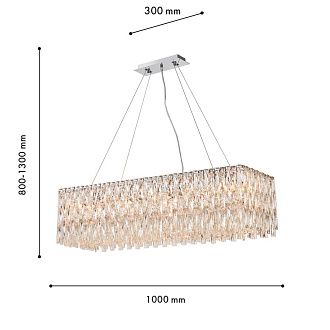 Люстра 100*30*80-130 см, 10*E14*40W, K, Favourite Robby 4722-10P, золотой