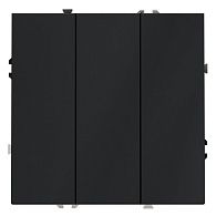 Выключатель встраиваемый Voltum S70 трехклавишный 10А, графит пластик Soft touch VLS030107