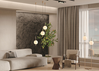 Подвесной светильник 63*351 см, LED*7W, 3000 К, The Sixth Sense Z020PL-L6BS3K Maytoni, Латунь