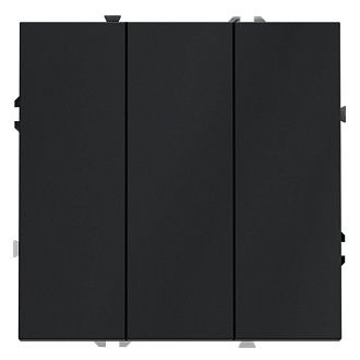 Выключатель встраиваемый Voltum S70 трехклавишный 10А, графит пластик Soft touch VLS030107