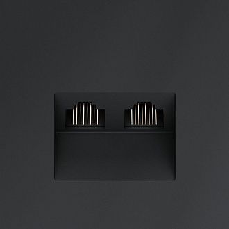 Розетка компьютерная встраиваемая Voltum S70 двойная RJ45+RJ45 кат.6, графит пластик Soft touch VLS060207