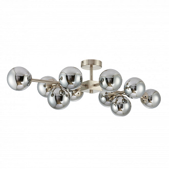 Люстра Favourite Varietas 2650-10U, L810*W430*H235, никель, плафоны из выдувного стекла дымчато-серого цвета