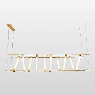Линейно-подвесной светильник 150*40*60/175 см, 10*LED*4W Lussole Cayuga LSP-7178 блестящее золото