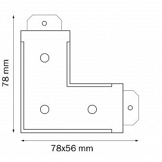 Соединитель PRO L-образный 5,4*5,4 см, Матовый Черный Lightstar Barra 505127