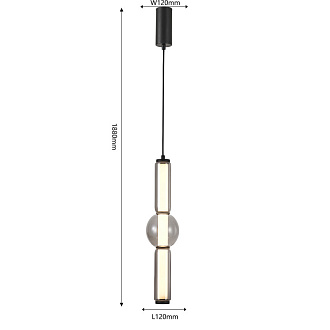 Подвесной светильник 12*108 см, LED, 23W, 4000К, Favourite Prank 4458-1P черный