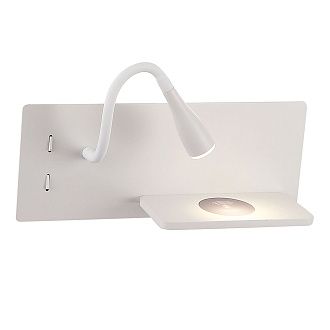 Бра 30**12- см, 2*LED*3+8W, 3000K, Crystal Lux Elqi CLT 217W Qi+USB WH, Белый