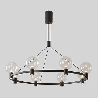 Подвесная люстра 90 см, 56W, 3000K, Crystal Lux DUET SP56W LED BLACK, черный