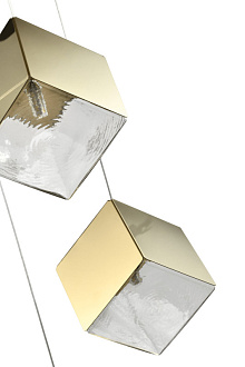 Подвесной светильник 35*35*180 см, 5*G9, 50W, Zortes Ice Cube ZRS.1005.05, золотой