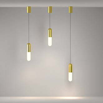 Подвесной светильник 6*6*30 см, LED, 12W, 3000К, Maytoni Technical Mist P101PL-L300-12W3K-BS латунный