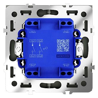 Выключатель встраиваемый Voltum S70 двухклавишный 10А, титан пластик Soft touch VLS020106