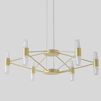 Подвесная люстра 60 см, 36W, 3000K, Crystal Lux DOROTEA SP6 GOLD, золото