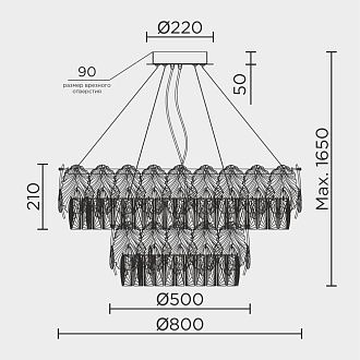Подвесная люстра MODELUX ML.7445.800.500 GD