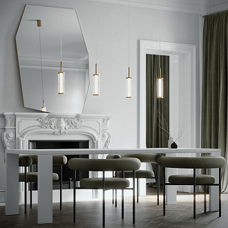 Подвесной светильник 6*6*138 см, *LED, 5W, 3000 Eurosvet Stark 50386/1 LED, латунь