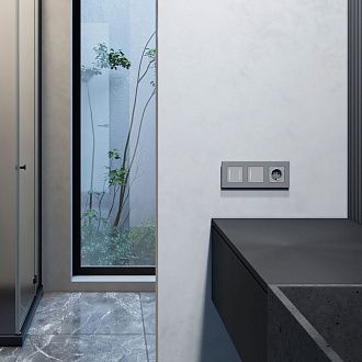 W0032965/ Рамка на 3 поста Slab (серебро софт) Werkel 4690389193460