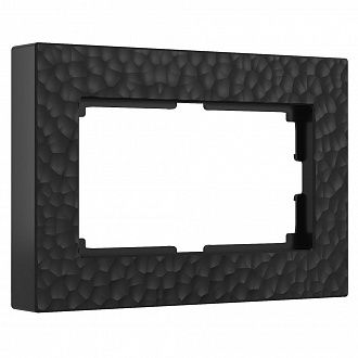 W0082408 Рамка для двойной розетки Hammer, черный Werkel, 4690389163654