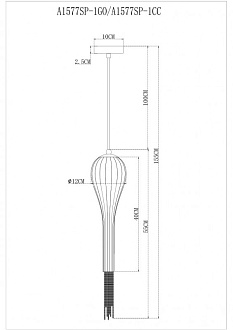 Светильник подвесной Arte Lamp Waterfall A1577SP-1GO, золото