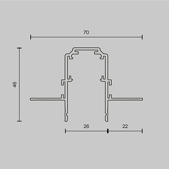 Шинопровод 2 м Exility встраиваемый под ГКЛ 12,5мм, черный 200*7*4,6 см, LED*W TRX034-422.12B Maytoni, Черный