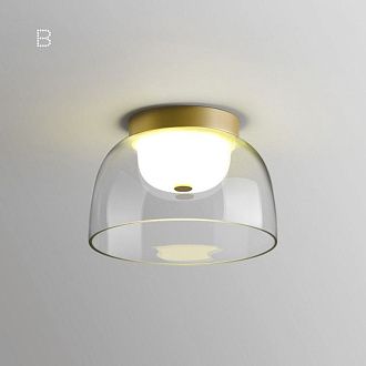 Потолочный светильник CLARITY B 22*22*15 см, 1*LED*12W, ImperiumLoft CLARITY-B01, Латунь, Прозрачный