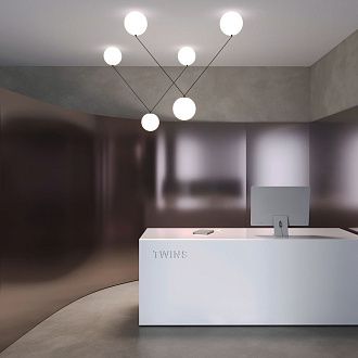 Подвесной светильник 20*100-150 см, *LED*26W, 3000K, Maytoni Twins MOD427PL-L30B3K, Черный