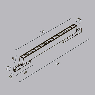 Трековый магнитный светильник 24 см, 10W, 2700K, Maytoni Points TR193-1-10W2.7K-M-B, черный