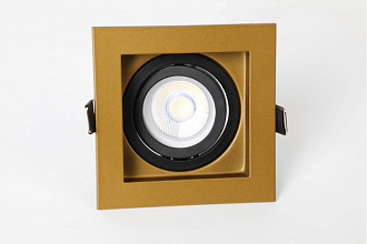 Врезной светильник Favourite Retro 2791-1C, L100*W100*H90, врезной светильник, латунь в сочетании с черным, поворотный спот