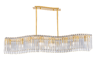 Люстра L1200 x W210 x H550, мм, 8*40W (320W), GOLD+CLEAR (Золото + Прозрачный Хрусталь) NewRgy 3100E/8A GOLD+CLEAR