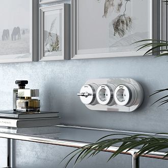 W5871050 Розетка с заземлением Vintage, белый матовыйхром Werkel, 4690389174698