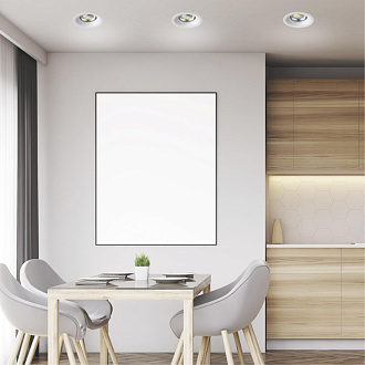 Встраиваемый светильник 12 см, 10W, 4100К, белый, дневной свет, Novotech Glok 358024, LED, вр 10 см