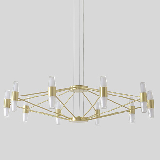 Подвесная люстра 80 см, 60W, 3000K, Crystal Lux DOROTEA SP10 GOLD, золото
