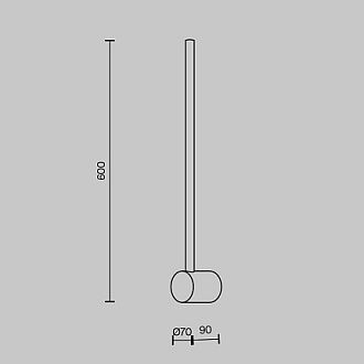 Настенный светильник (бра) 7*9*60 см, 7W 3000K Maytoni Light stick MOD237WL-L6B3K черный
