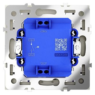 Выключатель встраиваемый Voltum S70 одноклавишный с подсветкой 10А, сталь пластик Soft touch VLS010205