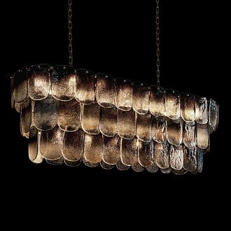 Подвесная люстра 120 см, LOFT IT Gradient 10482/1200R Smoke, золото