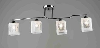 Люстра L850 x W120 x H300, мм, 4*40W (160W), CH+BK(ХРОМ+ЧЁРНЫЙ) Rilon 2284/4 CH+BK