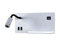 Бра с полкой, USB портом и выключателем 26*15*11- см, **W, 4200K, Ambrella Light Wallers FW292, серый