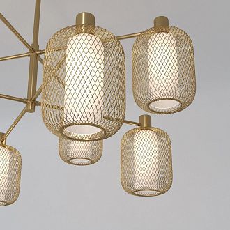 Светильник 87,5*87,5*60 см, 8*E14*60W, Eurosvet Voile 30192/8, золото, a069159