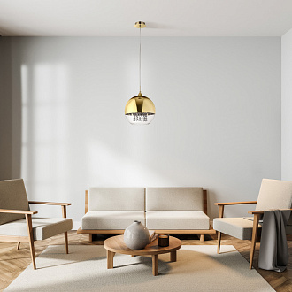 Светильник подвесной Maytoni Fermi P140-PL-170-1-G, диаметр 30 см, золото