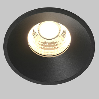 Встраиваемый светильник 6*6*5,3 см, LED, 7W, 3000К, Maytoni Technical ROUND DL058-7W3K-B черный, вр 5,4 см