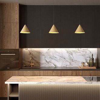 Подвесной акцентный светильник 20*20*130 см, LED, 16W, 3000K, Elektrostandard Conus 50316 LED, золото