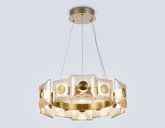 Подвесная светодиодная люстра **15-180 см, **W, 3000K, Ambrella Light High Light LH31021, латунь