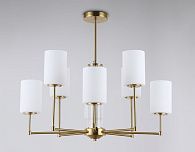Люстра со стеклянными плафонами на штанге **60- см, 8*E27*60W, K, Ambrella Light High Light LH56217, латунь