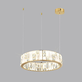 Люстра 48*48*100 см, LED 1*60W, 3700 К, Odeon Light Crossa 5072/60L, золото/прозрачный/белый