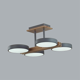 Потолочный светильник 33*40*17 см, 1*LED*108W 3000-4000-6000K Lumion Plato 8031/72CL серый, дерево