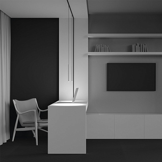 Трековый подвесной светильник 1,8*31 см, LED 3W 2700K Maytoni Technical Accessories for tracks Levity Skim TR191-1-3W2.7K-M-BW черно-белый