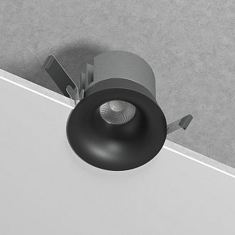 Потолочный акцентный светильник 8*8*6 см, LED, 15W, 4000K, Elektrostandard Bliss 25070/LED, черный, вр 7,5 см