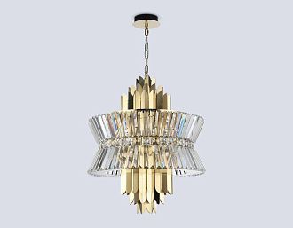 Подвесная люстра с хрусталем **66-120 см, 12*E14*40W, K, Ambrella Light High Light LH41017, латунь