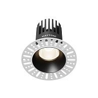 Встраиваемый светильник DL121-15W-4K-TRS-B **-9,8 см, *LED*15W, 4000K, Maytoni technical Dip DL121-15W-4K-TRS-B, Черный, вр 6,8 см