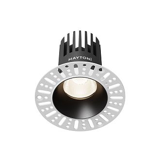 Встраиваемый светильник DL121-15W-4K-TRS-B **-9,8 см, *LED*15W, 4000K, Maytoni technical Dip DL121-15W-4K-TRS-B, Черный, вр 6,8 см