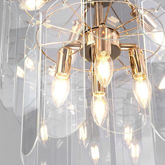 Подвесной светильник 42*42*47,5-150 см, 8*E14*40W, Eurosvet Claire 60170/8, золото, a069011