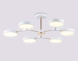 Люстра светодиодная на штанге **21- см, **W, 3000-6000K, Ambrella Light Comfort FL516333, белый, золото