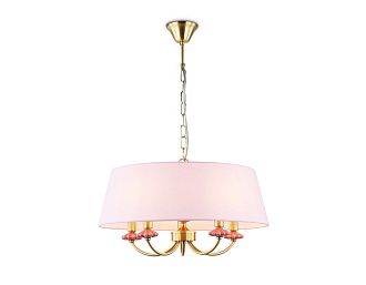 Подвесная люстра с абажуром и декором из керамики **73- см, 5*E14*40W, K, Ambrella Light High Light LH75021, золото